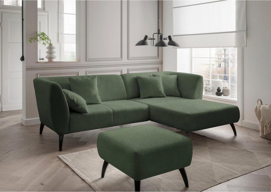INOSIGN Hocker Colori Kleur houten poten naar keuze verschillende stoffen hoogwaardige stof - Foto 3