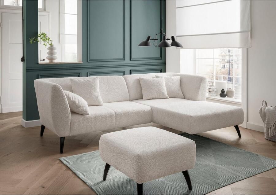 INOSIGN Hocker Colori Kleur houten poten naar keuze verschillende stoffen hoogwaardige stof - Foto 3