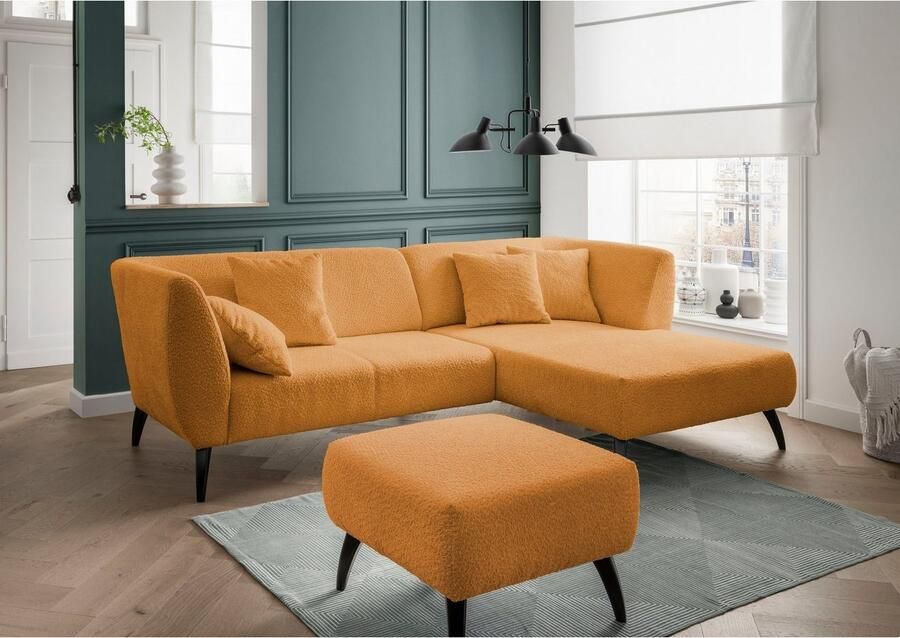 INOSIGN Hocker Colori Kleur houten poten naar keuze verschillende stoffen hoogwaardige stof - Foto 3