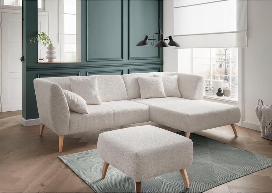 INOSIGN Hocker Colori Kleur houten poten naar keuze verschillende stoffen hoogwaardige stof - Foto 3