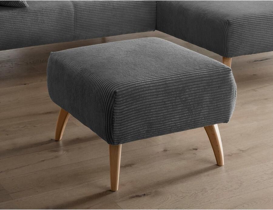 INOSIGN Hocker Colori Kleur houten poten naar keuze verschillende stoffen hoogwaardige stof - Foto 3