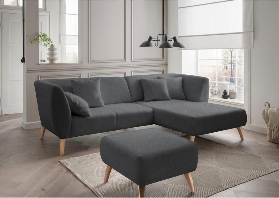 INOSIGN Hocker Colori Kleur houten poten naar keuze verschillende stoffen hoogwaardige stof - Foto 3