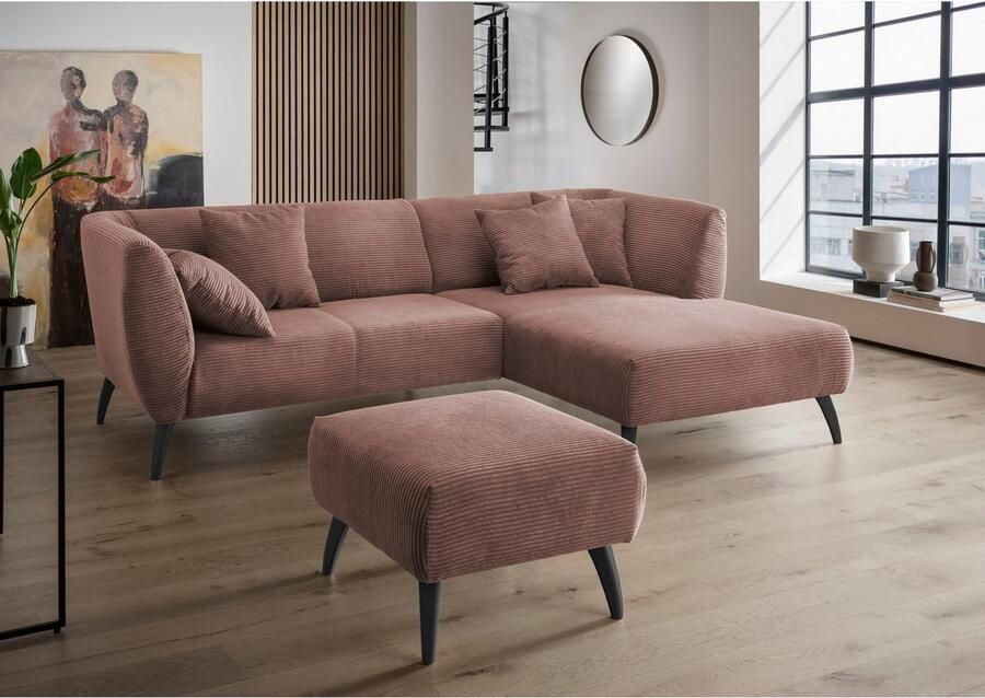 INOSIGN Hocker Colori Kleur houten poten naar keuze verschillende stoffen hoogwaardige stof - Foto 4