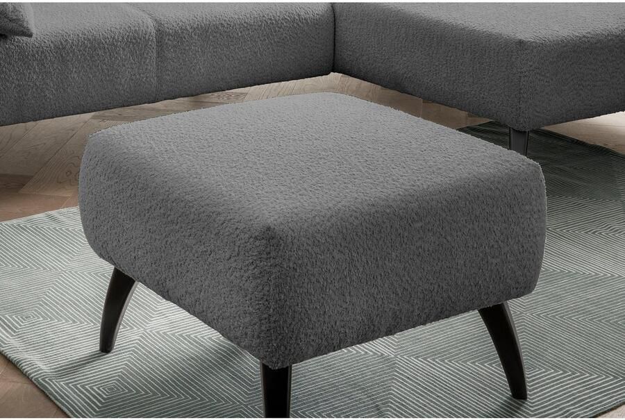 INOSIGN Hocker Colori Kleur houten poten naar keuze verschillende stoffen hoogwaardige stof - Foto 4