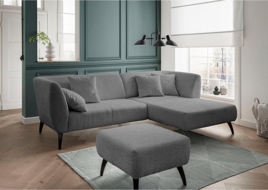 INOSIGN Hocker Colori Kleur houten poten naar keuze verschillende stoffen hoogwaardige stof - Foto 3