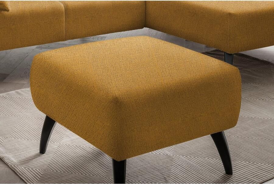 INOSIGN Hocker Colori Kleur houten poten naar keuze verschillende stoffen hoogwaardige stof - Foto 4