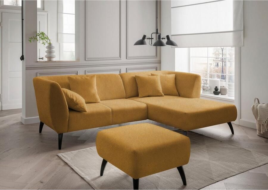 INOSIGN Hocker Colori Kleur houten poten naar keuze verschillende stoffen hoogwaardige stof - Foto 3