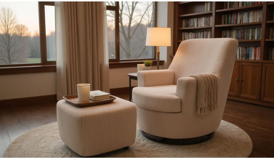 INOSIGN Hocker HETTY bijpassende poef voor de draaistoel HETTY 56 x 60 x 40 cm (1 stuk) - Foto 3