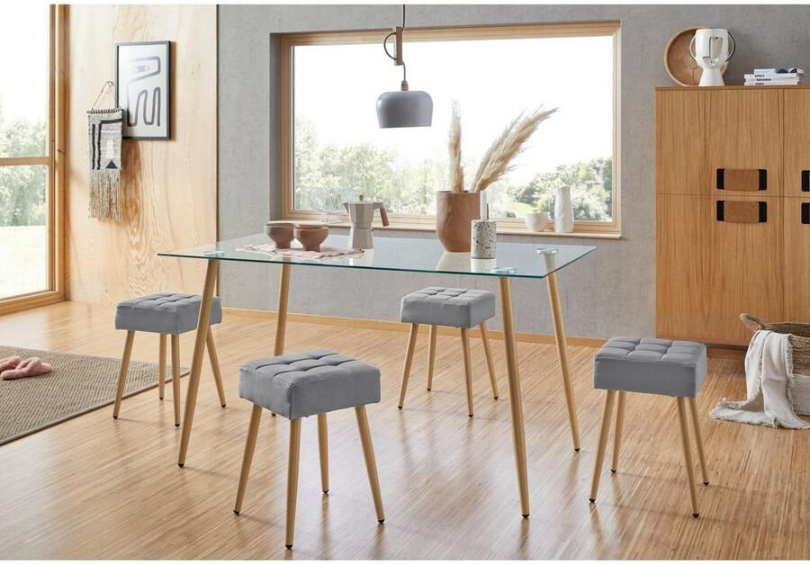 INOSIGN Hocker Louise vierkante zitting in 32 cm (1 stuk) - Foto 4