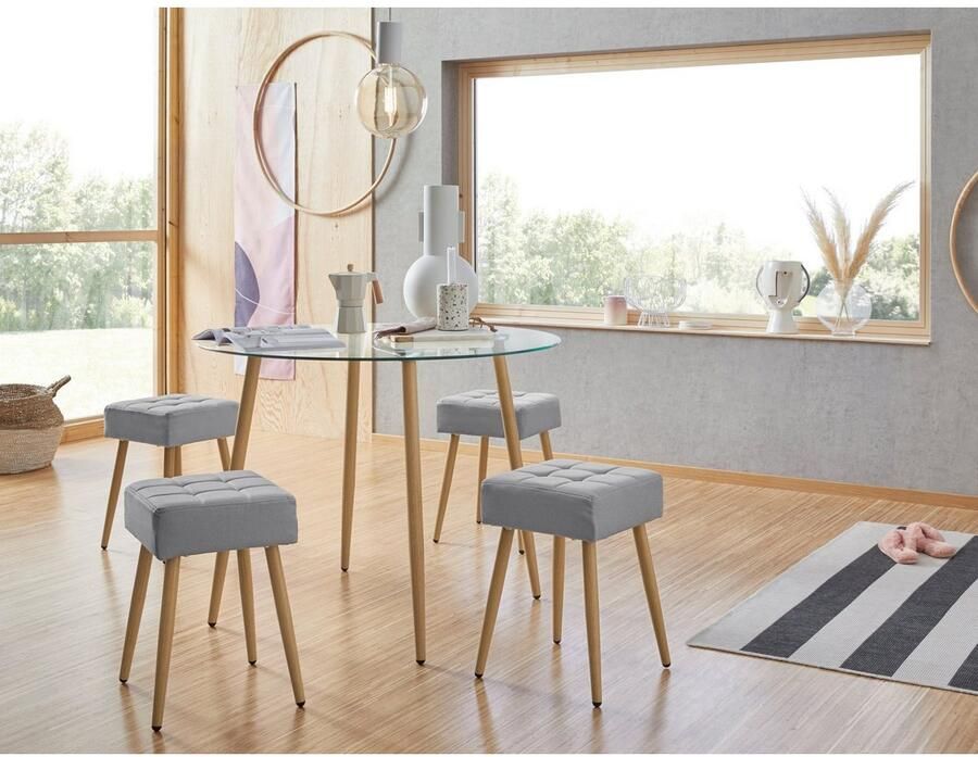 INOSIGN Hocker Louise vierkante zitting in 32 cm (1 stuk) - Foto 2