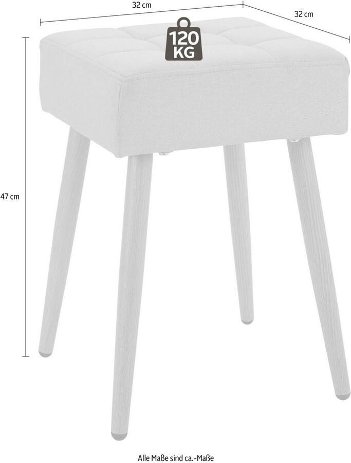 INOSIGN Hocker Louise vierkante zitting in 32 cm (1 stuk) - Foto 3