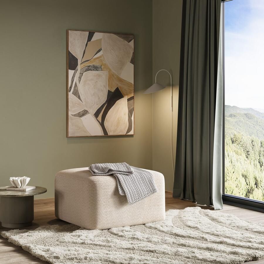 INOSIGN Hocker Nergal Beklede poef met golfondersteuning in verschillende kleuren