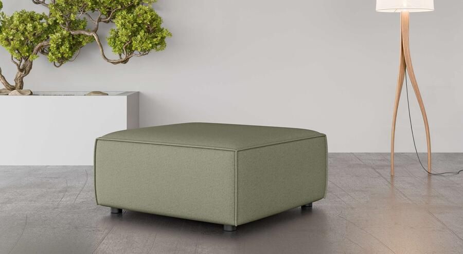 INOSIGN Hocker Poef Cavan afmetingen BxDxH: 90x90x42 cm geschikt voor de serie met golfondersteuning ook in bouclé - Foto 2