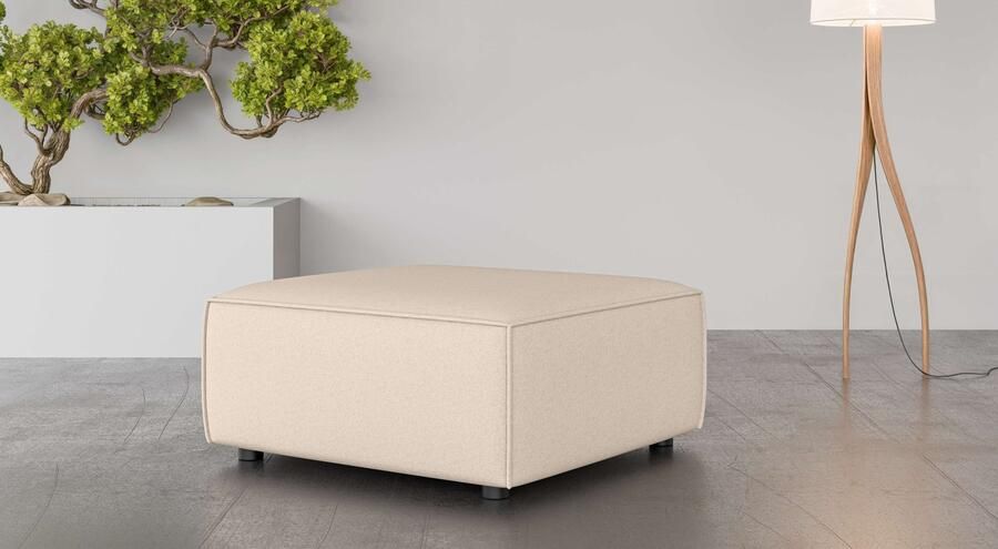 INOSIGN Hocker Poef Cavan afmetingen BxDxH: 90x90x42 cm geschikt voor de serie met golfondersteuning ook in bouclé - Foto 2