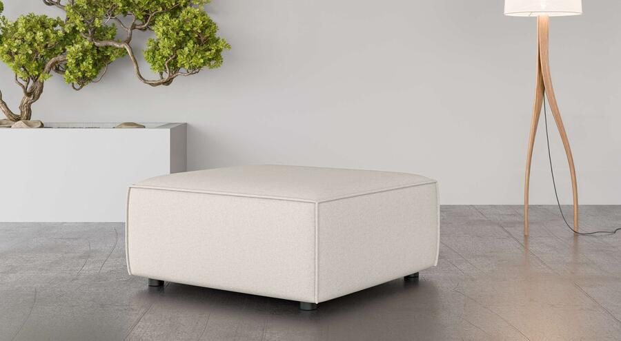 INOSIGN Hocker Poef Cavan afmetingen BxDxH: 90x90x42 cm geschikt voor de serie met golfondersteuning ook in bouclé - Foto 2