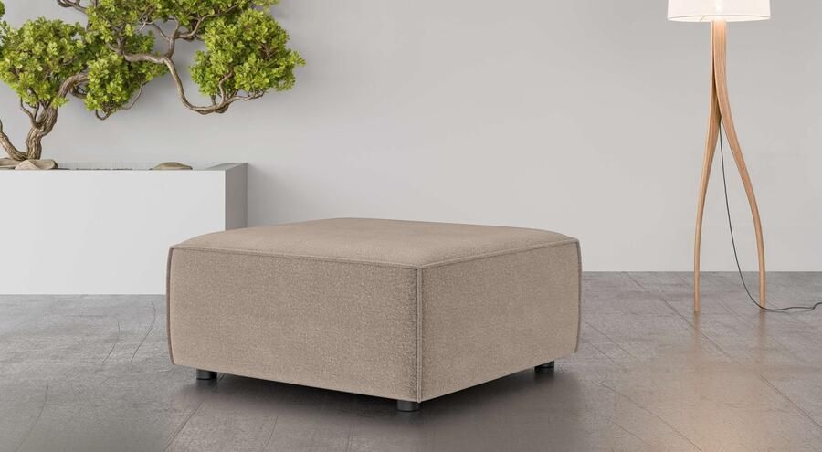 INOSIGN Hocker Poef Cavan afmetingen BxDxH: 90x90x42 cm geschikt voor de serie met golfondersteuning ook in bouclé - Foto 2