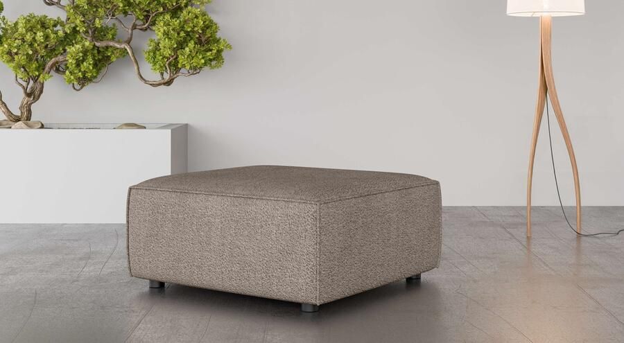 INOSIGN Hocker Poef Cavan afmetingen BxDxH: 90x90x42 cm geschikt voor de serie met golfondersteuning ook in bouclé - Foto 2