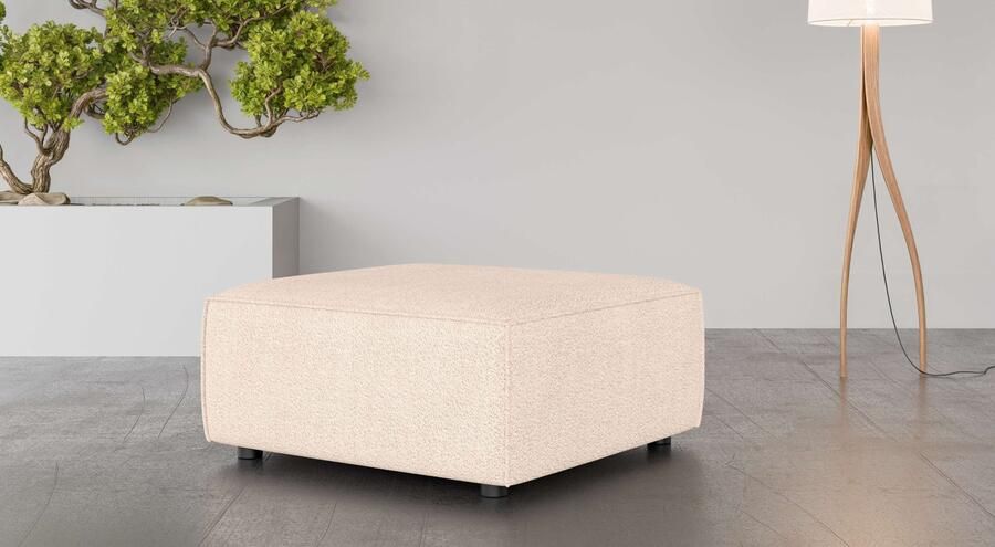 INOSIGN Hocker Poef Cavan afmetingen BxDxH: 90x90x42 cm geschikt voor de serie met golfondersteuning ook in bouclé - Foto 2