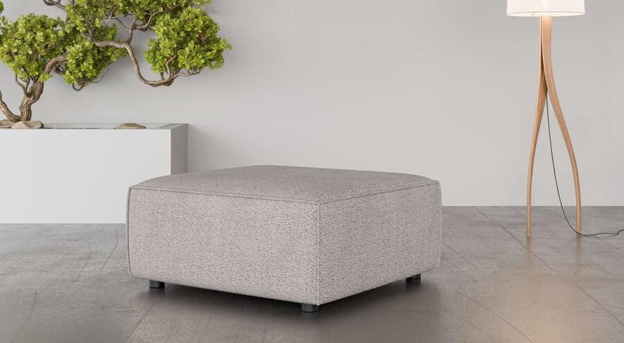 INOSIGN Hocker Poef Cavan afmetingen BxDxH: 90x90x42 cm geschikt voor de serie met golfondersteuning ook in bouclé - Foto 2