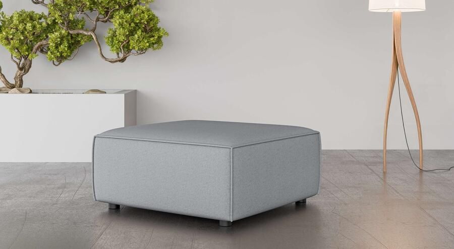 INOSIGN Hocker Poef Cavan afmetingen BxDxH: 90x90x42 cm geschikt voor de serie met golfondersteuning ook in bouclé - Foto 2