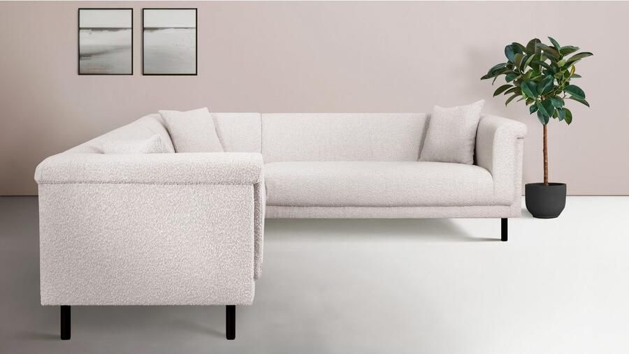 INOSIGN Hoekbank AGNIA L-vorm BxDxH: 244x244x71 cm incl. sierkussen gelijkbenig ook in cord - Foto 2