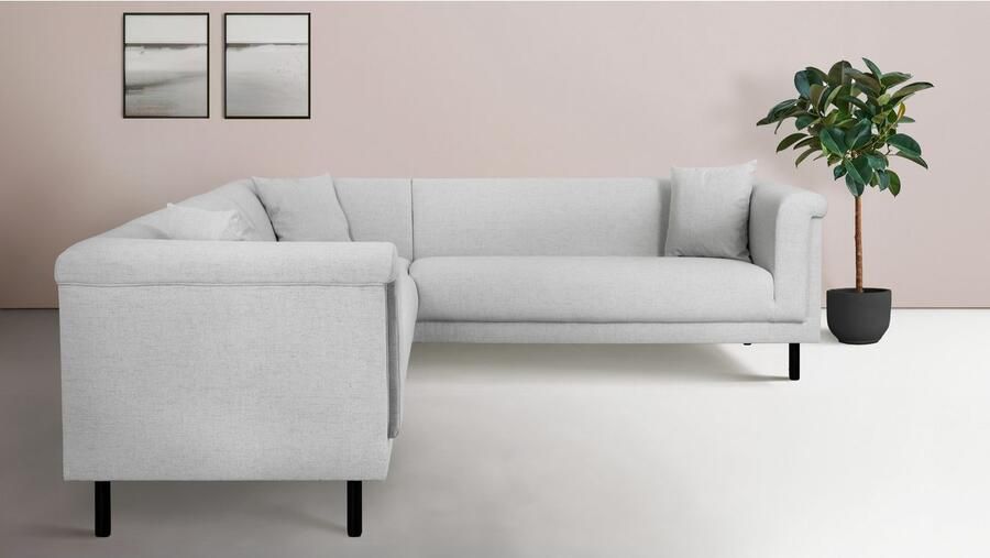 INOSIGN Hoekbank AGNIA L-vorm BxDxH: 244x244x71 cm incl. sierkussen gelijkbenig ook in cord - Foto 2