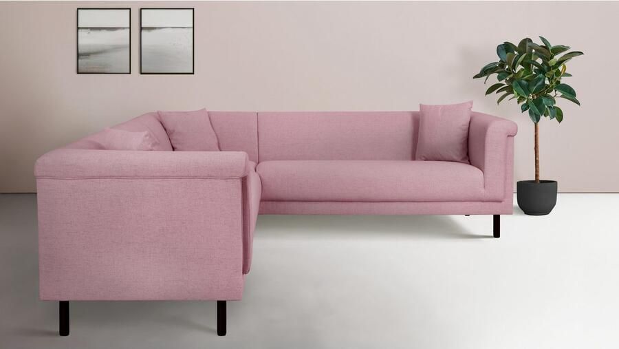 INOSIGN Hoekbank AGNIA L-vorm BxDxH: 244x244x71 cm incl. sierkussen gelijkbenig ook in cord - Foto 2