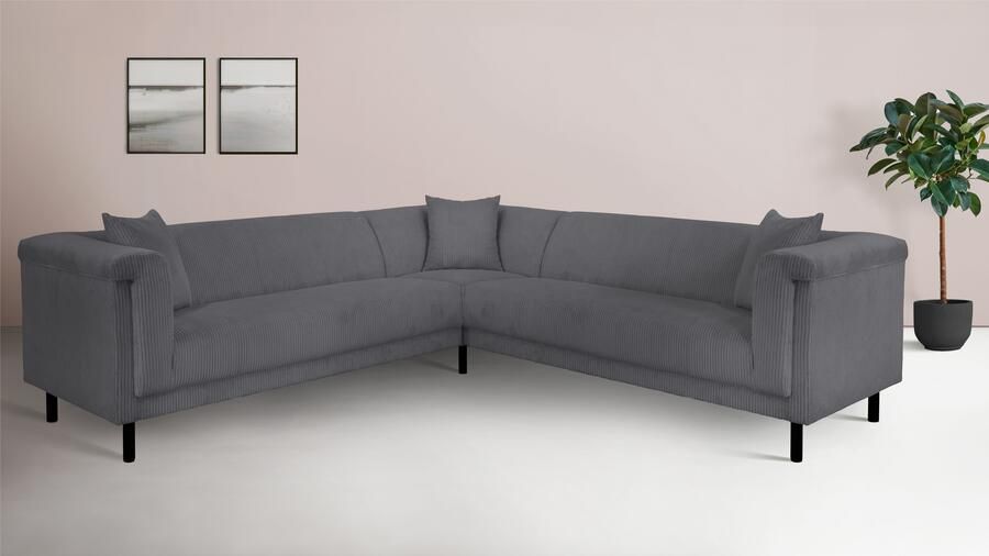 INOSIGN Hoekbank AGNIA L-vorm BxDxH: 244x244x71 cm incl. sierkussen gelijkbenig ook in cord - Foto 7
