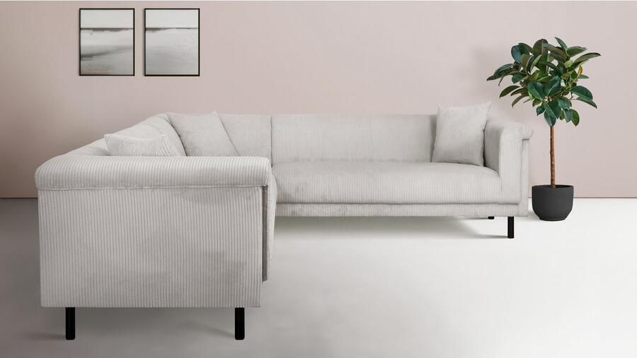 INOSIGN Hoekbank AGNIA L-vorm BxDxH: 244x244x71 cm incl. sierkussen gelijkbenig ook in cord - Foto 2