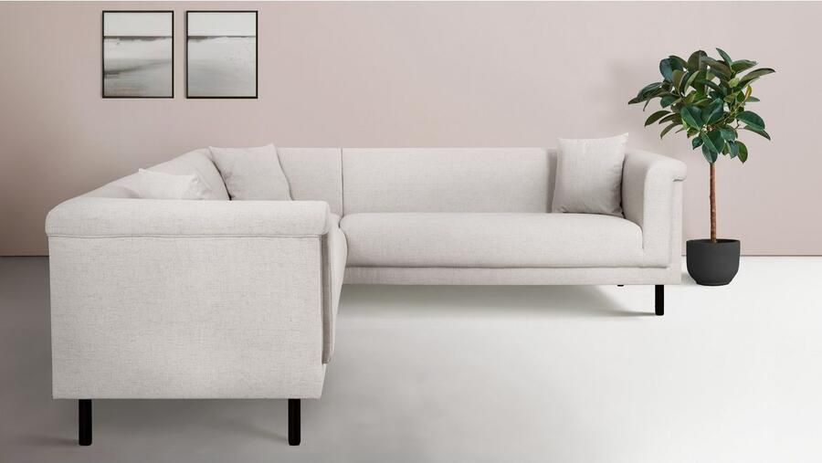 INOSIGN Hoekbank AGNIA L-vorm BxDxH: 244x244x71 cm incl. sierkussen gelijkbenig ook in cord - Foto 2