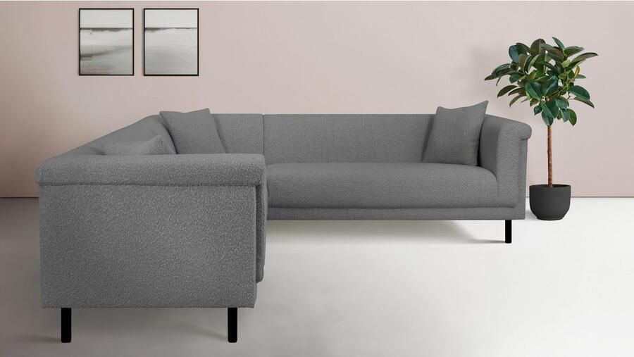 INOSIGN Hoekbank AGNIA L-vorm BxDxH: 244x244x71 cm incl. sierkussen gelijkbenig ook in cord - Foto 2