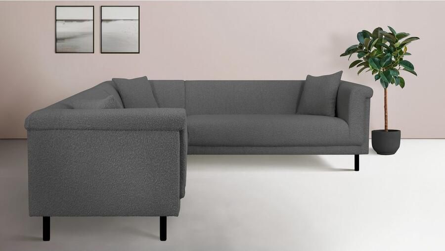 INOSIGN Hoekbank AGNIA L-vorm BxDxH: 244x244x71 cm incl. sierkussen gelijkbenig ook in cord - Foto 2