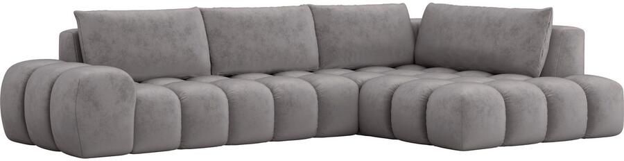 OTTO Hoekbank AZITA designsofa elegant en comfortabel L-vorm bubbel-look losse rugkussens droomachtige stiksels afmetingen b d h: 352 210 72 cm