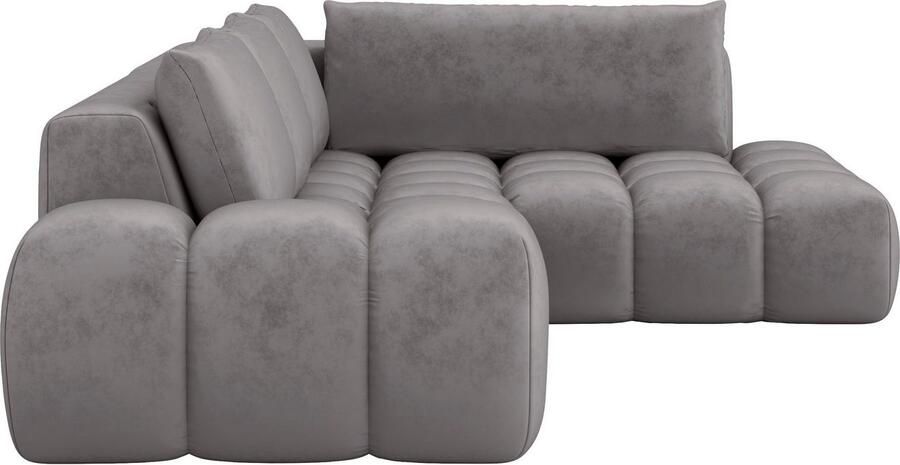 OTTO Hoekbank AZITA designsofa elegant en comfortabel L-vorm bubbel-look losse rugkussens droomachtige stiksels afmetingen b d h: 352 210 72 cm - Foto 4