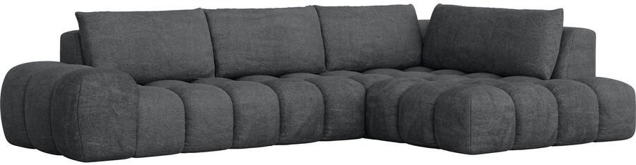 OTTO Hoekbank AZITA designsofa elegant en comfortabel L-vorm bubbel-look losse rugkussens droomachtige stiksels afmetingen b d h: 352 210 72 cm