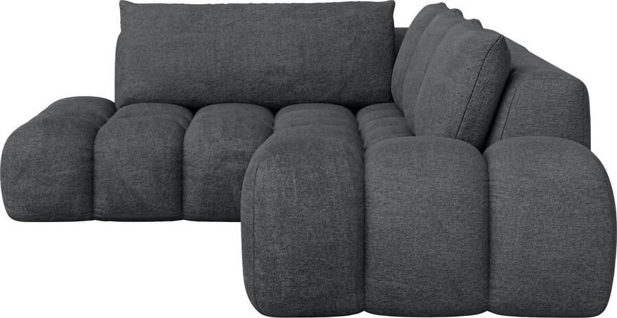 OTTO Hoekbank AZITA designsofa elegant en comfortabel L-vorm bubbel-look losse rugkussens droomachtige stiksels afmetingen b d h: 352 210 72 cm - Foto 4