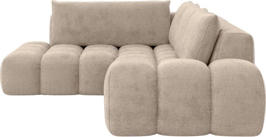 OTTO Hoekbank AZITA designsofa elegant en comfortabel L-vorm bubbel-look losse rugkussens droomachtige stiksels afmetingen b d h: 352 210 72 cm - Foto 4