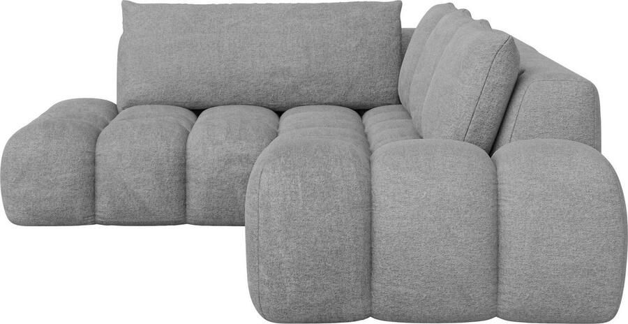 OTTO Hoekbank AZITA designsofa elegant en comfortabel L-vorm bubbel-look losse rugkussens droomachtige stiksels afmetingen b d h: 352 210 72 cm - Foto 4