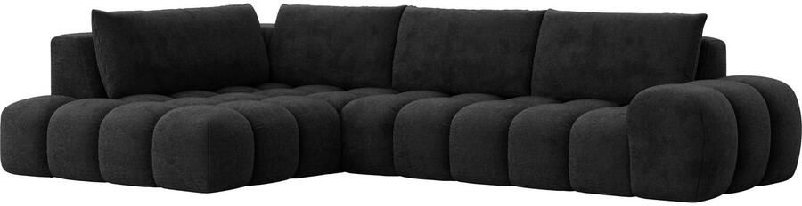 OTTO Hoekbank AZITA designsofa elegant en comfortabel L-vorm bubbel-look losse rugkussens droomachtige stiksels afmetingen b d h: 352 210 72 cm