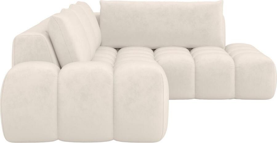 OTTO Hoekbank AZITA designsofa elegant en comfortabel L-vorm bubbel-look losse rugkussens droomachtige stiksels afmetingen b d h: 352 210 72 cm - Foto 4