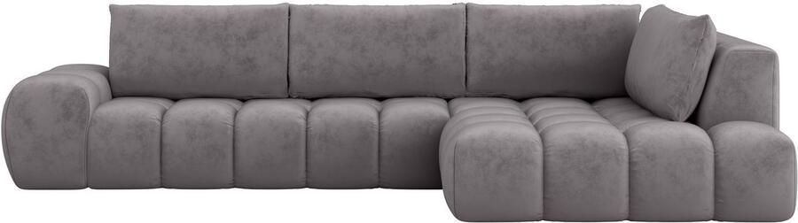 OTTO Hoekbank AZITA designsofa elegant en comfortabel L-vorm bubbel-look losse rugkussens droomachtige stiksels afmetingen b d h: 352 210 72 cm - Foto 5