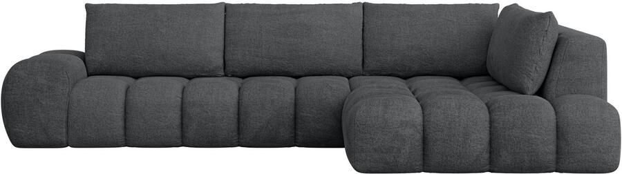 OTTO Hoekbank AZITA designsofa elegant en comfortabel L-vorm bubbel-look losse rugkussens droomachtige stiksels afmetingen b d h: 352 210 72 cm - Foto 5