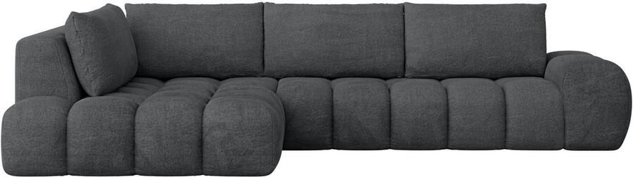 OTTO Hoekbank AZITA designsofa elegant en comfortabel L-vorm bubbel-look losse rugkussens droomachtige stiksels afmetingen b d h: 352 210 72 cm - Foto 5