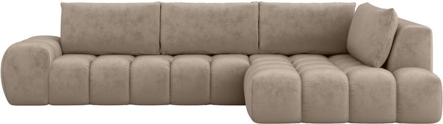 OTTO Hoekbank AZITA designsofa elegant en comfortabel L-vorm bubbel-look losse rugkussens droomachtige stiksels afmetingen b d h: 352 210 72 cm - Foto 5