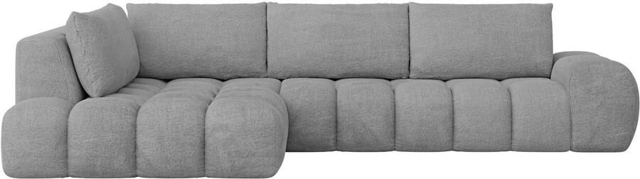 OTTO Hoekbank AZITA designsofa elegant en comfortabel L-vorm bubbel-look losse rugkussens droomachtige stiksels afmetingen b d h: 352 210 72 cm - Foto 5