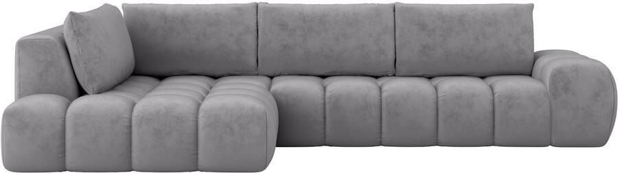 OTTO Hoekbank AZITA designsofa elegant en comfortabel L-vorm bubbel-look losse rugkussens droomachtige stiksels afmetingen b d h: 352 210 72 cm - Foto 5