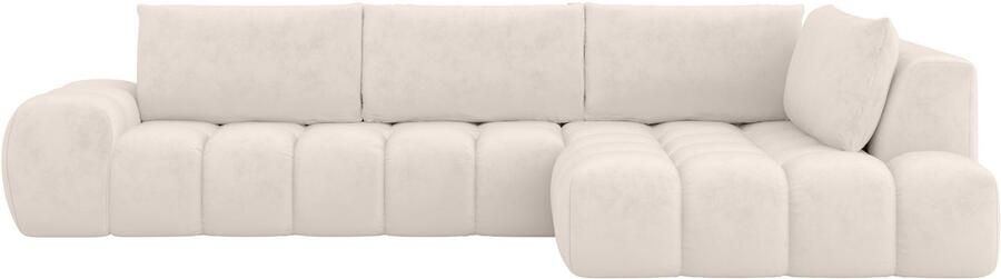 OTTO Hoekbank AZITA designsofa elegant en comfortabel L-vorm bubbel-look losse rugkussens droomachtige stiksels afmetingen b d h: 352 210 72 cm - Foto 5