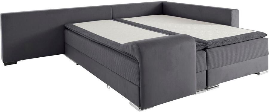 INOSIGN Hoekbank Boxspringbed Night & Day L-vorm met permanente slaapfunctie met armleuning - Foto 7