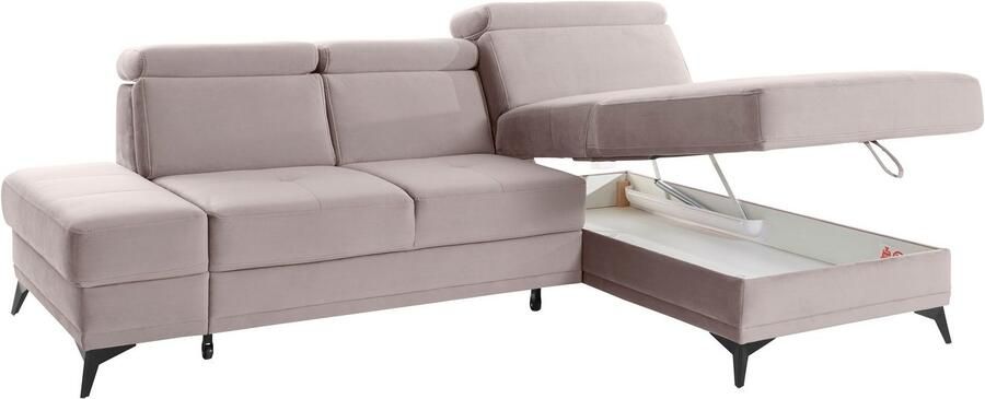 INOSIGN Hoekbank Cardiz L-vorm inclusief verstelbare hoofdsteun en binnenvering naar keuze met slaapfunctie - Foto 13