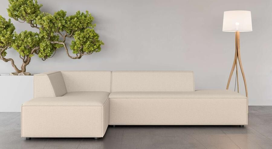 INOSIGN Hoekbank Cavan met ottomane links of rechts bestelbaar L-vorm met golfondersteuning afmetingen B D H: 270 180 72 cm - Foto 5